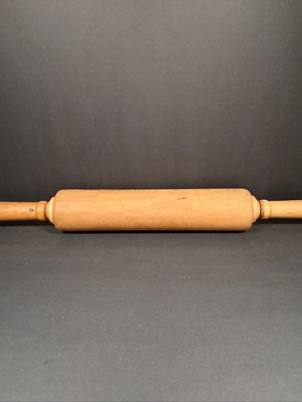 Vtg Wooden Rolling Pin 19” Primitive Farmhouse Baking Kitchen Decor Grandma Core